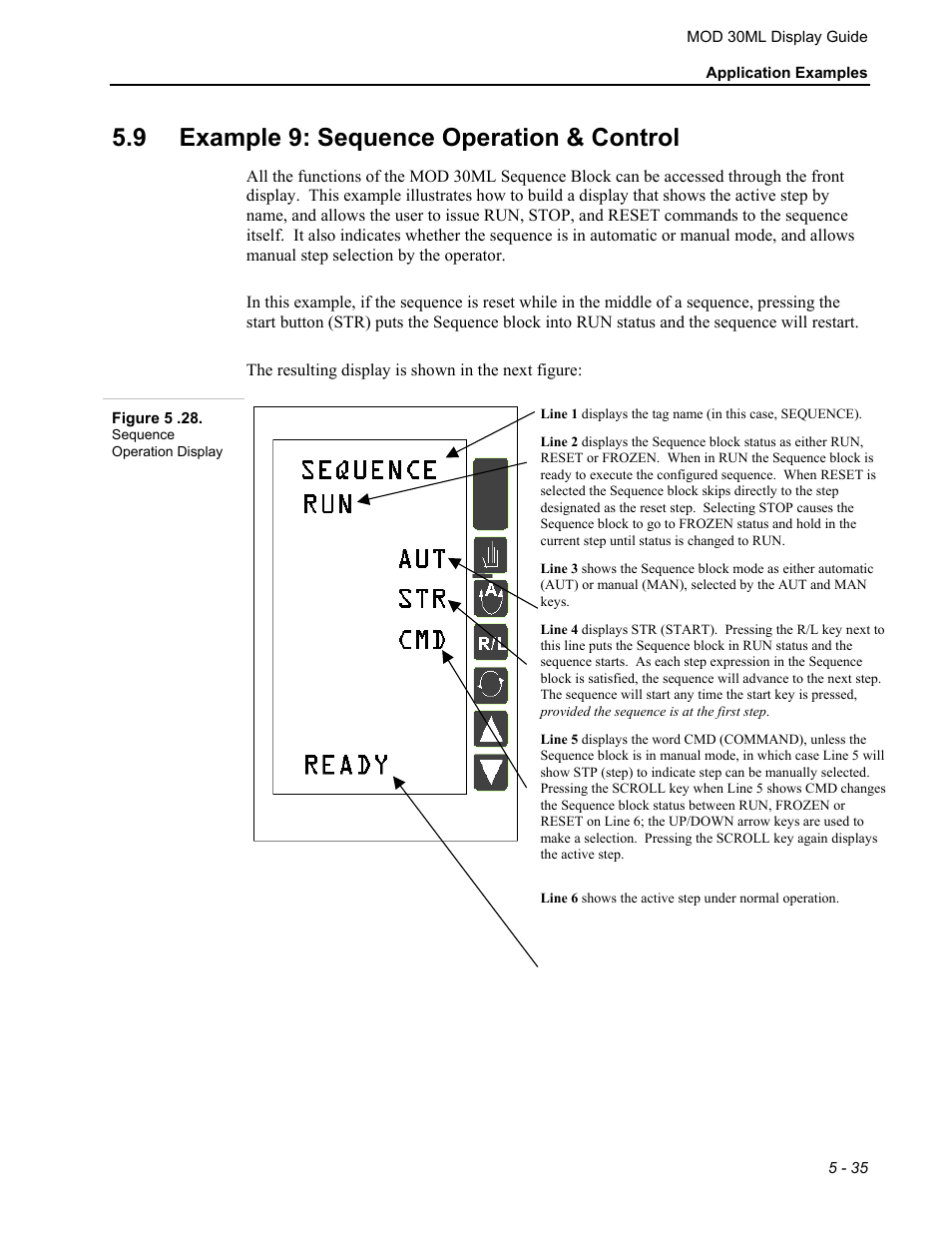Example 9: sequence operation & control, 9 example 9: sequence operation & control | Micromod MOD: 30ML Display Script Guide User Manual | Page 89 / 98