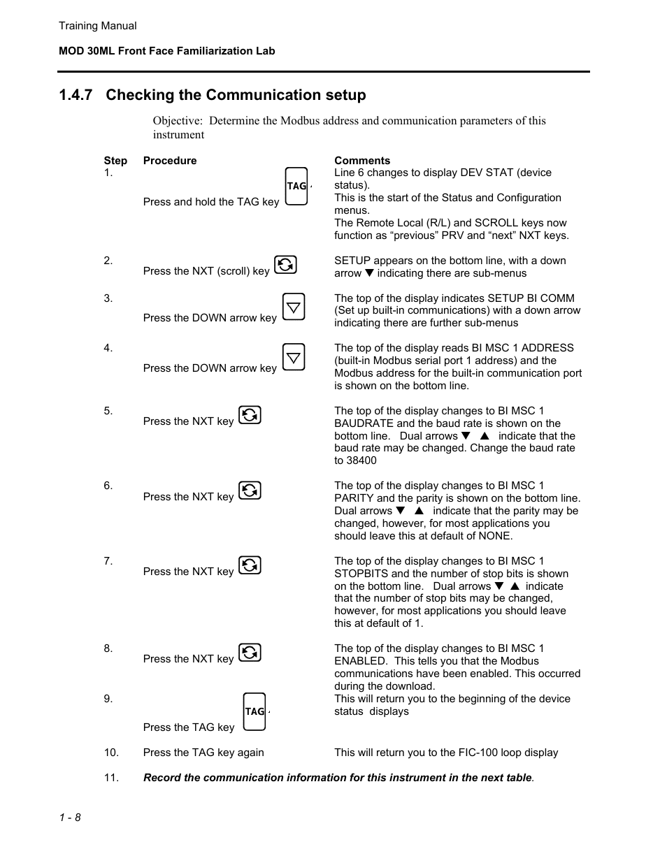 7 checking the communication setup | Micromod MOD: 30ML Controller Operation and Maintenance Training Manual User Manual | Page 10 / 74
