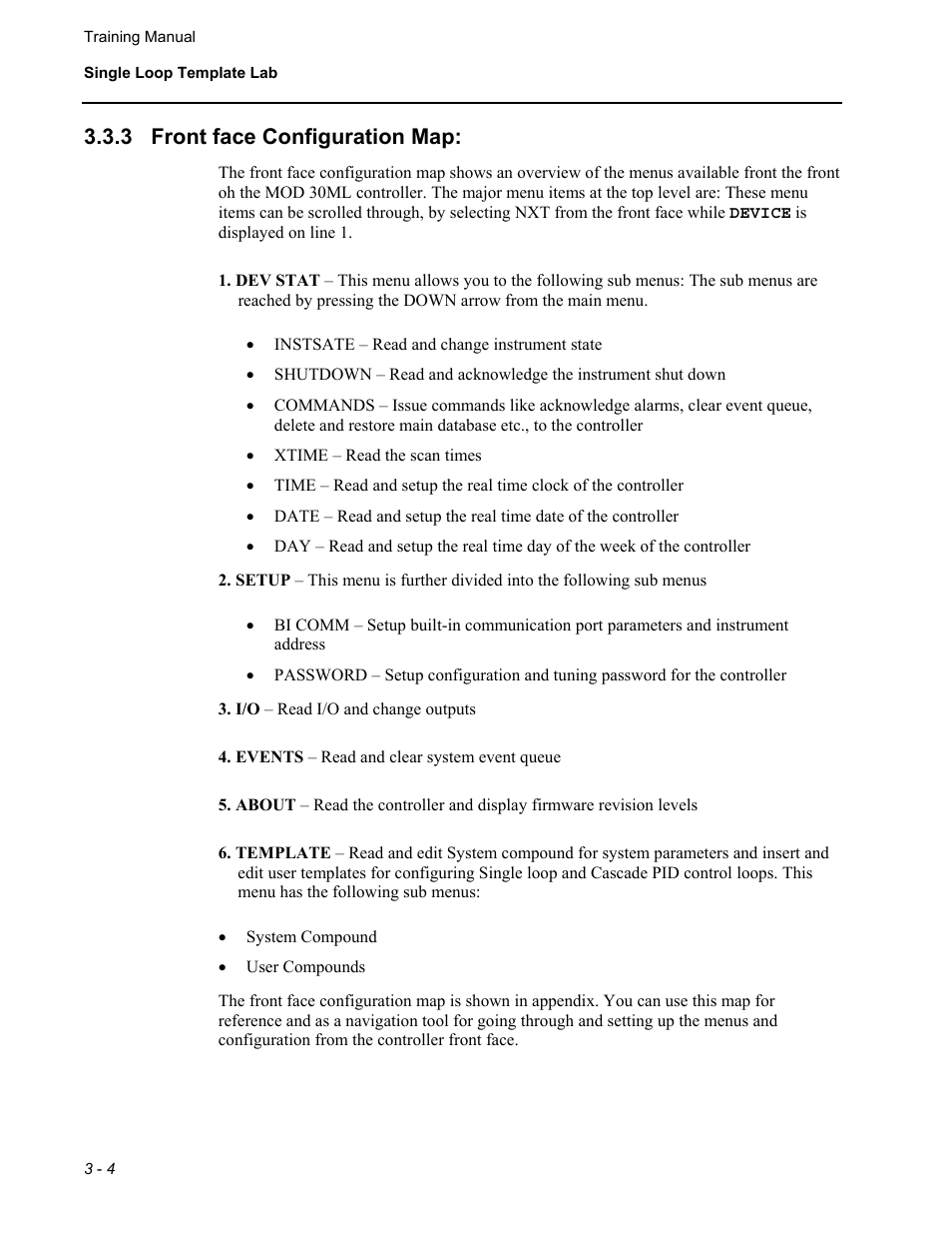 3 front face configuration map | Micromod MOD: 30ML Controller Operation and Maintenance Training Manual User Manual | Page 26 / 74