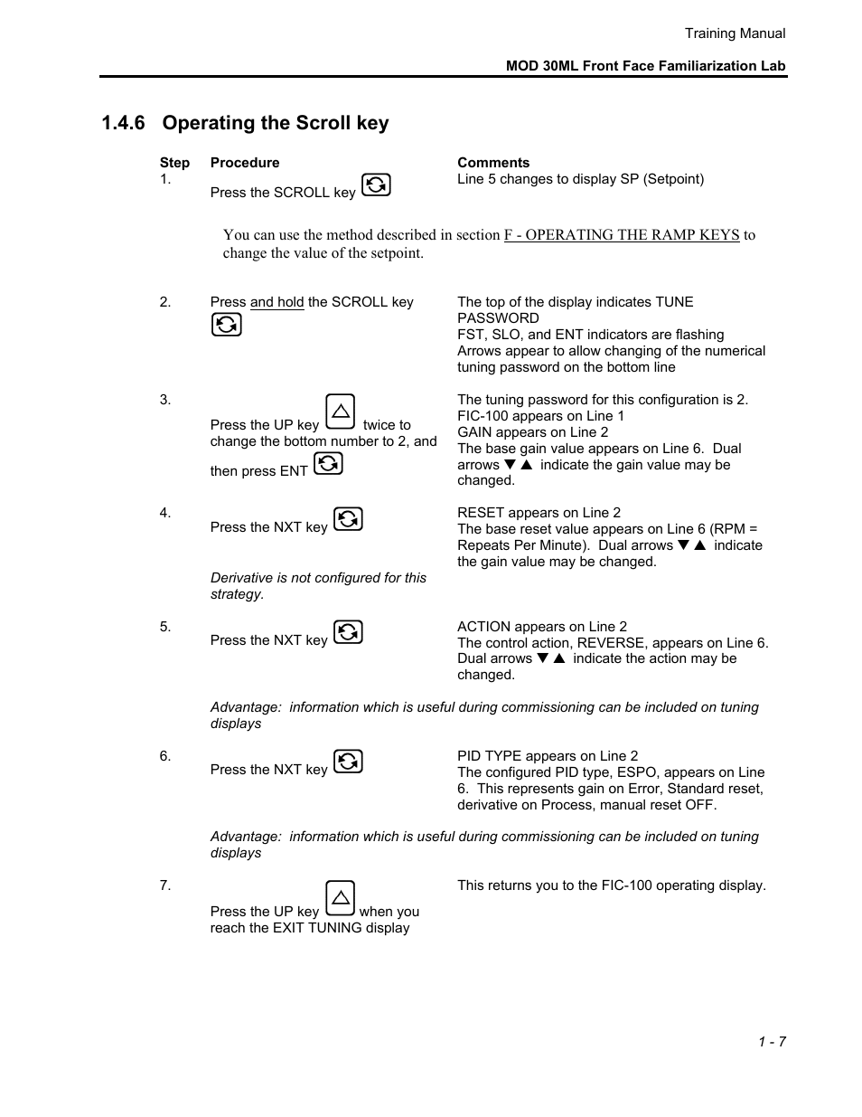 6 operating the scroll key | Micromod MOD: 30ML Controller Operation and Maintenance Training Manual User Manual | Page 9 / 74