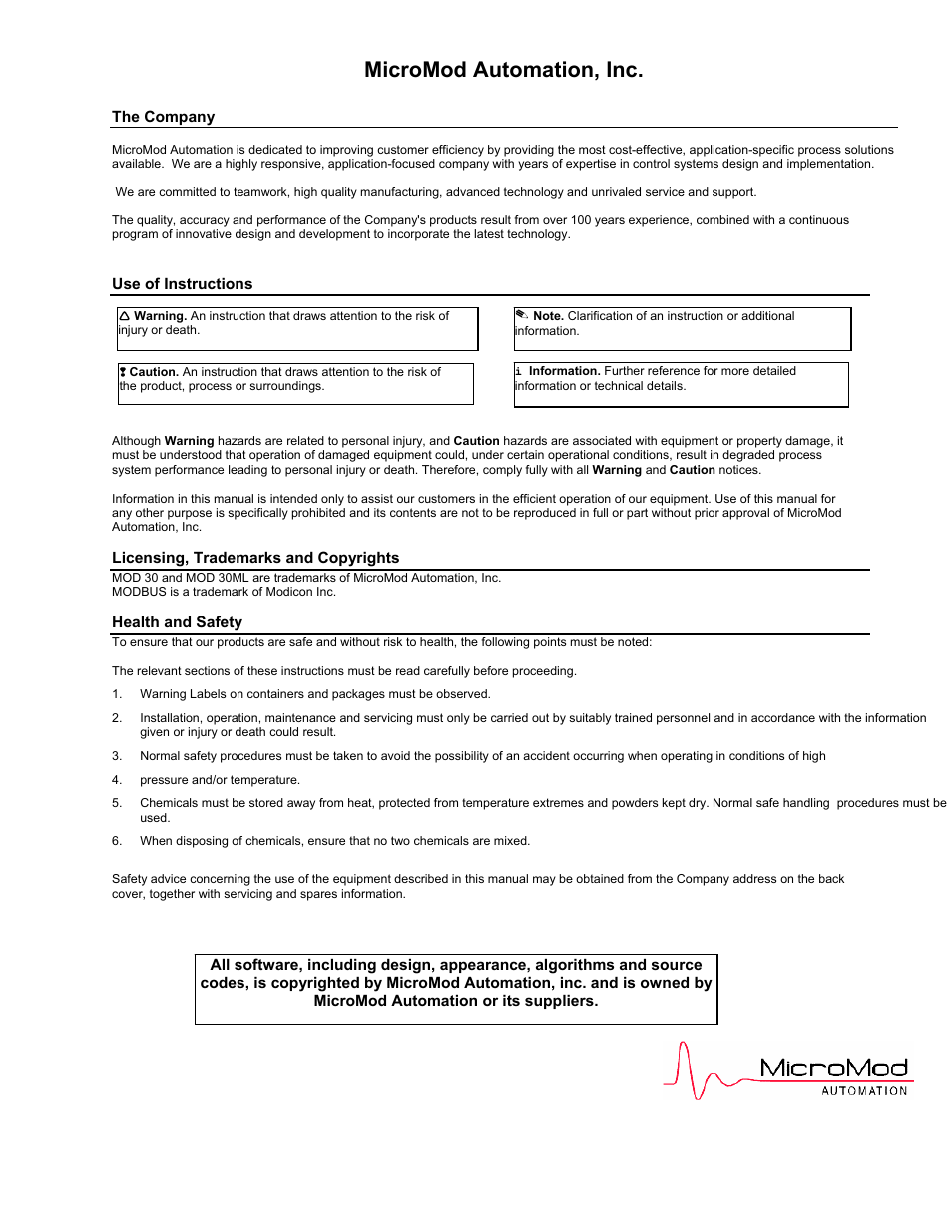 Micromod automation, inc | Micromod MOD: 1731N ICN Mini-Link Users Guide User Manual | Page 2 / 28