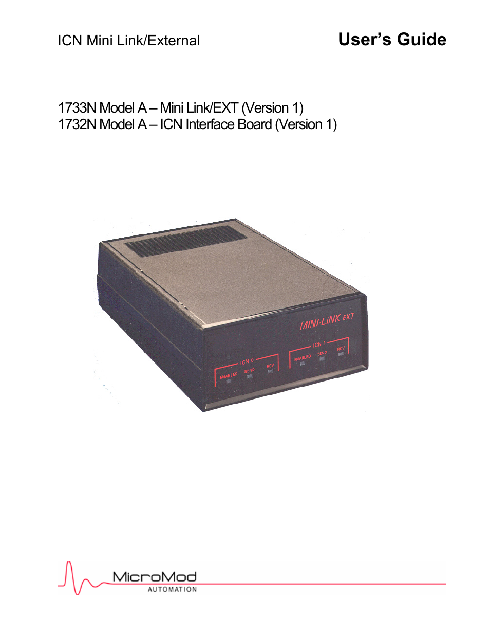 Micromod MOD: 1732N, 1733N External Mini-Link Users Guide User Manual | 22 pages