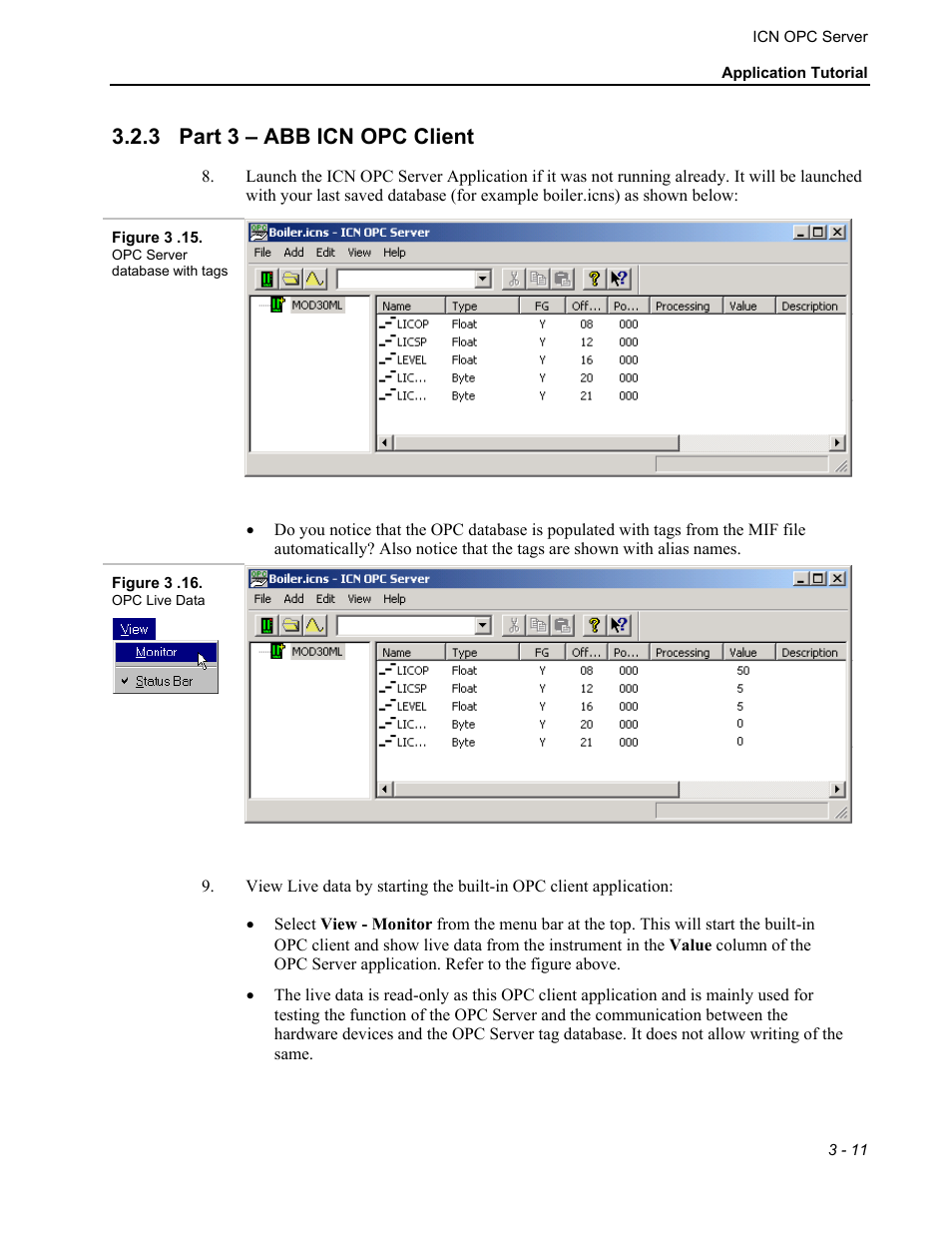 Part 3 – abb icn opc client, 3 part 3 – abb icn opc client | Micromod MOD: ICN OPC Server Users Guide User Manual | Page 25 / 38