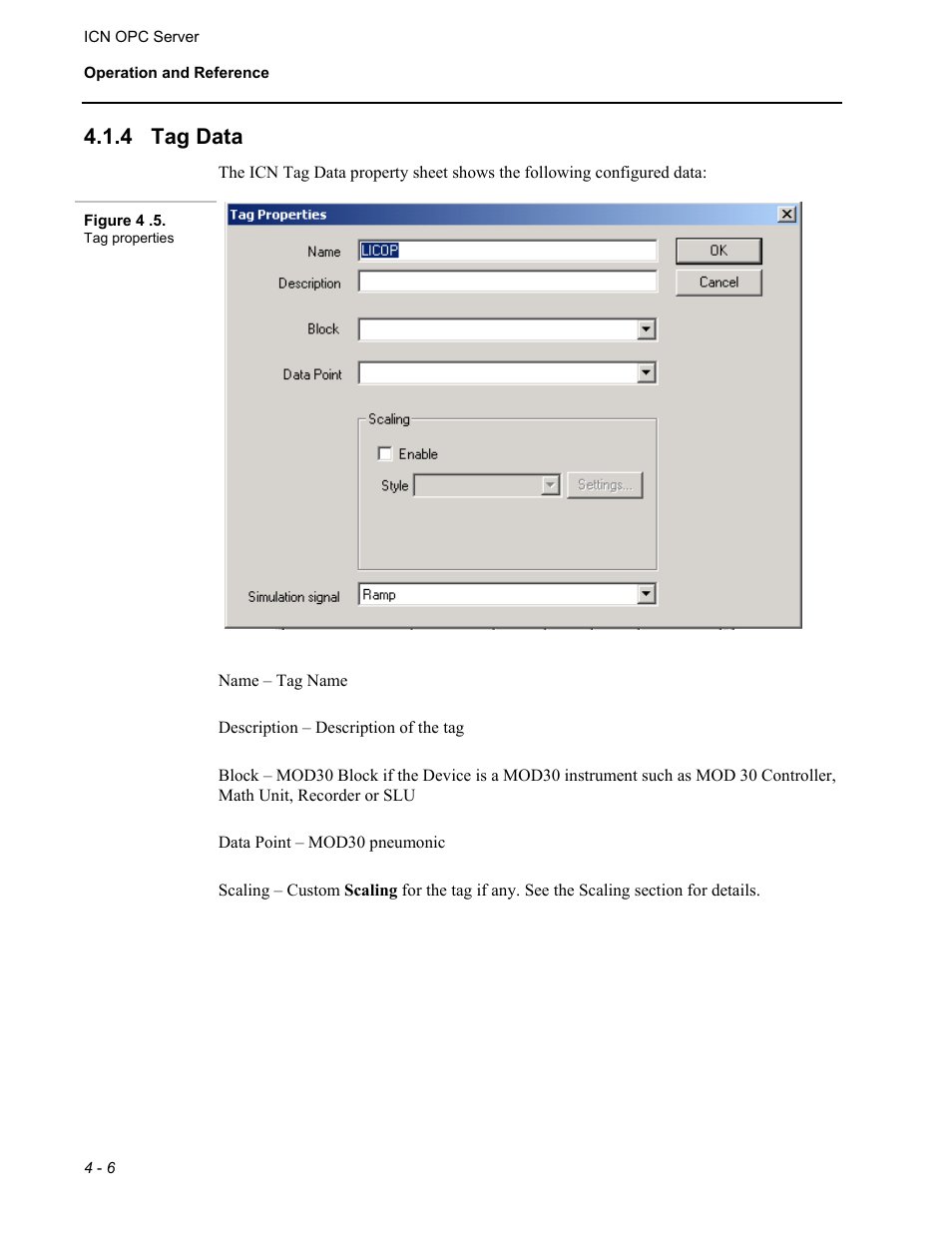 Tag data, 4 tag data | Micromod MOD: ICN OPC Server Users Guide User Manual | Page 32 / 38