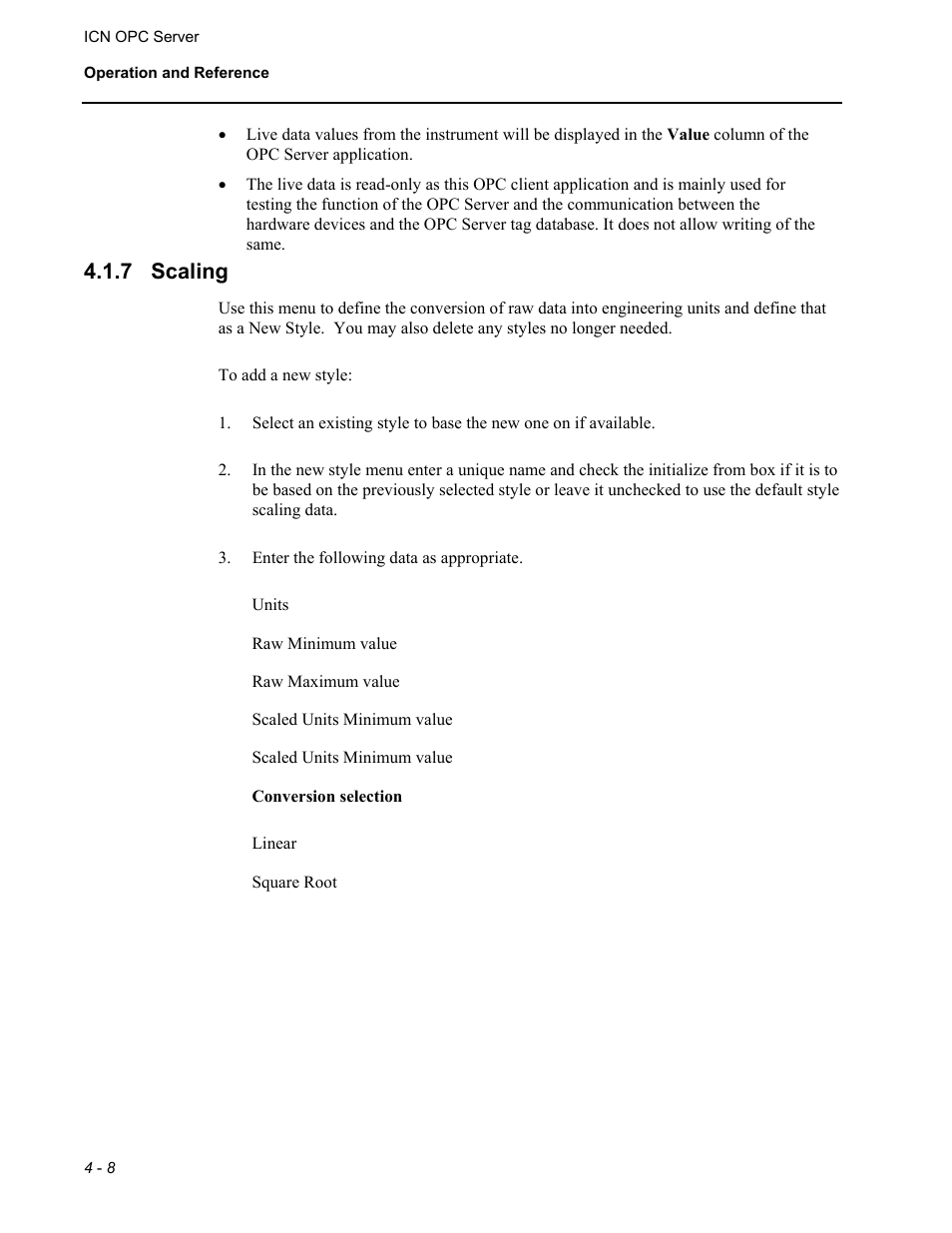 Scaling, 7 scaling | Micromod MOD: ICN OPC Server Users Guide User Manual | Page 34 / 38