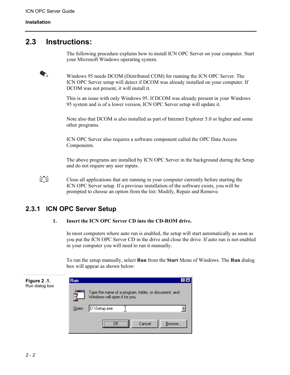 Instructions, Icn opc server setup, 3 instructions | Micromod MOD: ICN OPC Server Users Guide User Manual | Page 6 / 38