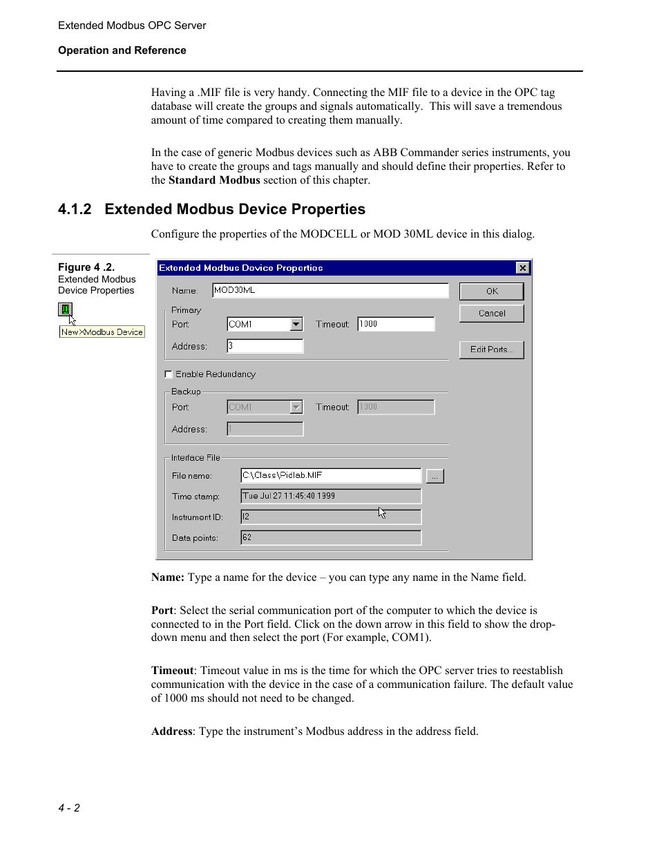 Extended modbus device properties, 2 extended modbus device properties | Micromod MOD: Extended Modbus (XModbus) OPC Server Users Guide User Manual | Page 28 / 42
