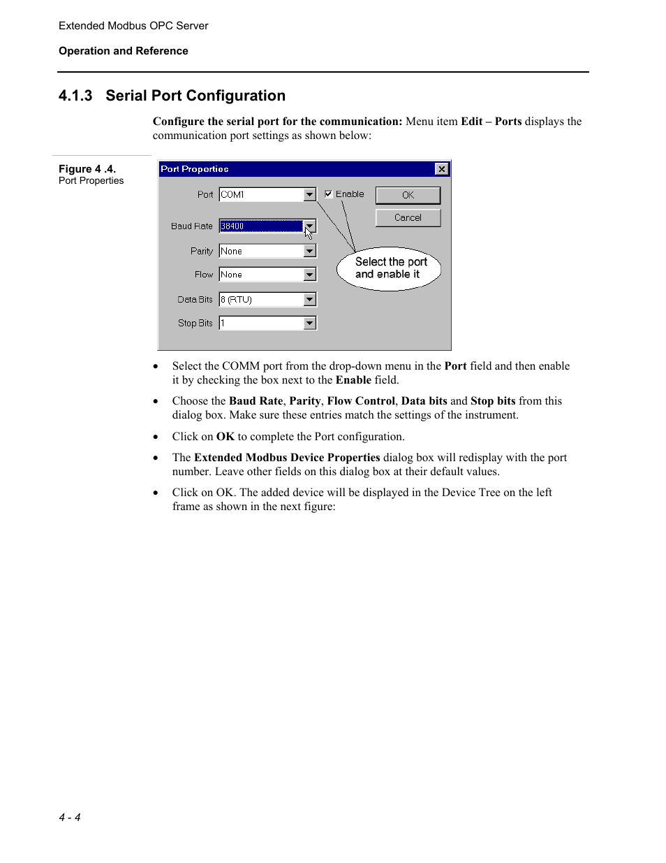 Serial port configuration, 3 serial port configuration | Micromod MOD: Extended Modbus (XModbus) OPC Server Users Guide User Manual | Page 30 / 42