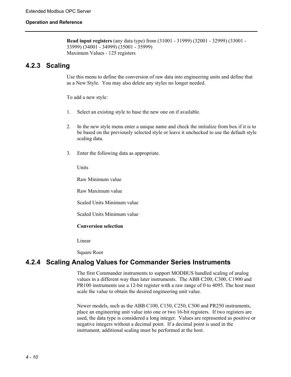 Scaling, 3 scaling | Micromod MOD: Extended Modbus (XModbus) OPC Server Users Guide User Manual | Page 36 / 42