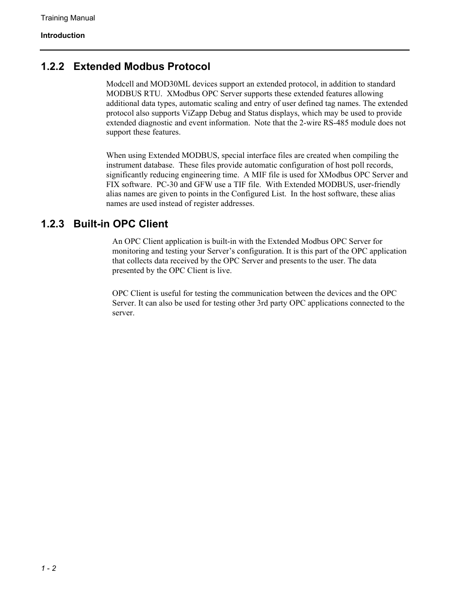 Extended modbus protocol, Built-in opc client, 2 extended modbus protocol | 3 built-in opc client | Micromod MOD: Extended Modbus (XModbus) OPC Server Users Guide User Manual | Page 4 / 42