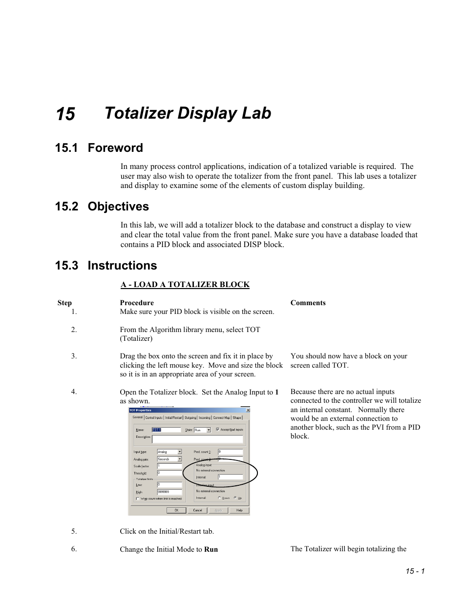 15 - totalizer display, Totalizer display lab, 1 foreword | 2 objectives, 3 instructions | Micromod MOD: 30MLTraining Manual User Manual | Page 215 / 294