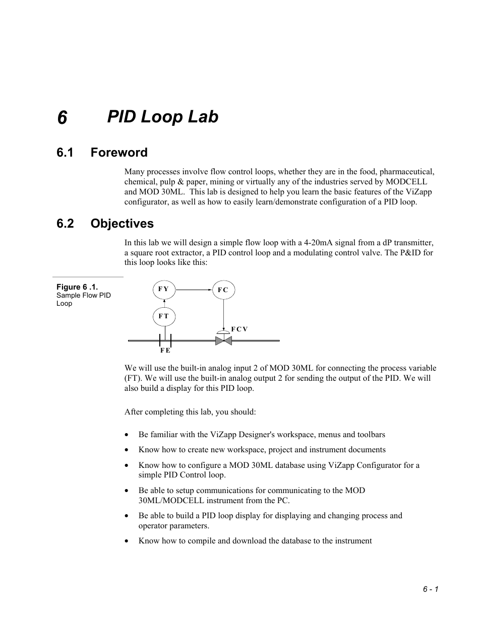 6 - pid loop, Pid loop lab, 1 foreword | 2 objectives | Micromod MOD: 30MLTraining Manual User Manual | Page 81 / 294