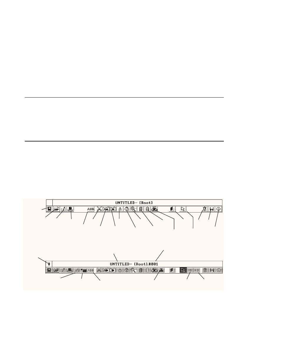 4 - toolbar ref, Application builder, 1 general | Figure 4-1. toolbars, root and instrument levels, Toolbar reference | Micromod MOD: MODCELL Application Builder Software User Manual | Page 31 / 100