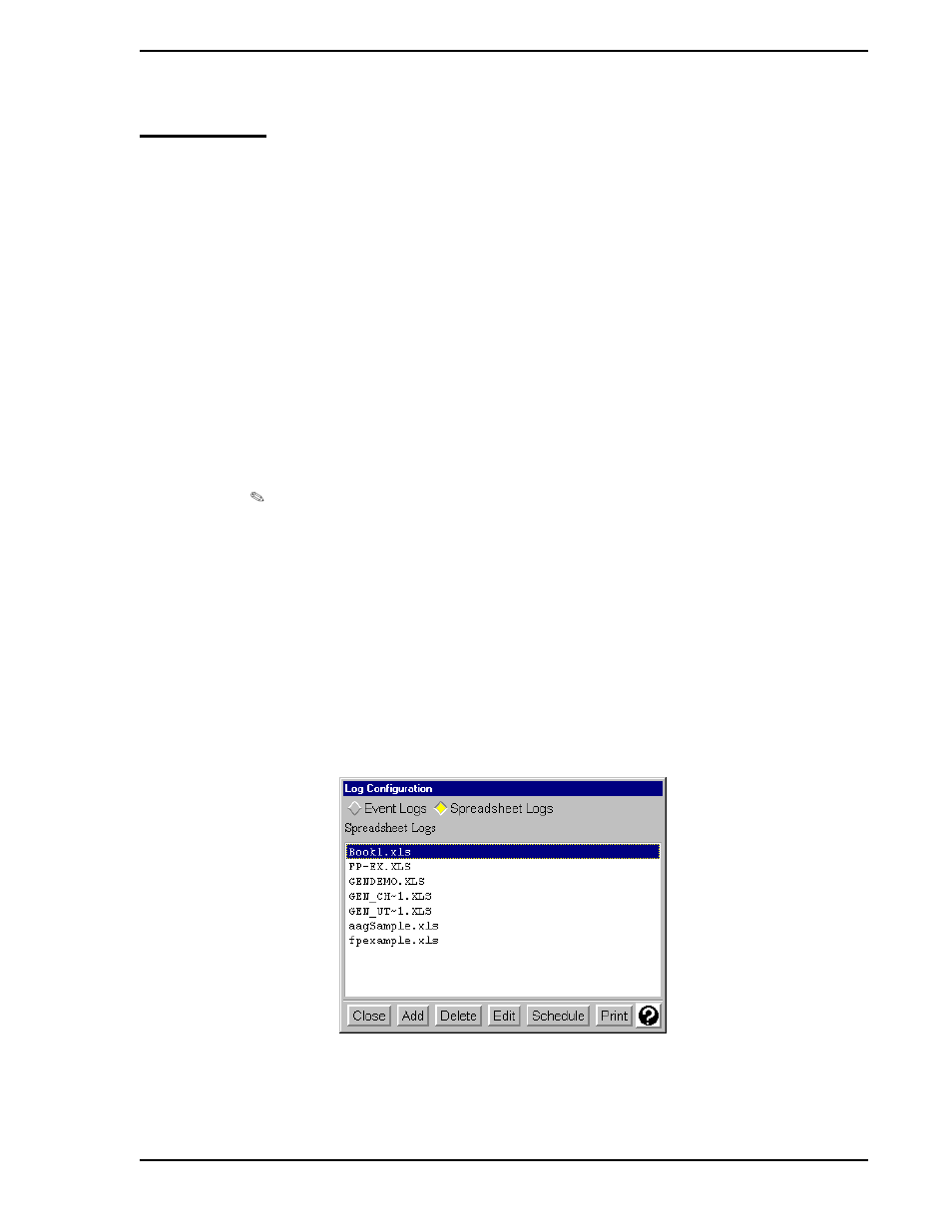 0 logs, 1 introduction, 2 accessing log configuration | 0 - logs, Figure 6-1. log configuration window, D in, Section 6 | Micromod Micro-PWC: 53PW6000 MicroPWC Configuration Guide User Manual | Page 257 / 368