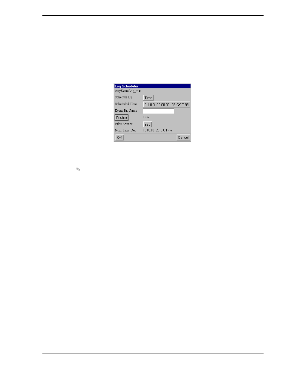 4 schedule event logs, 1 schedule button, Figure 6-3. event log scheduler window | Micromod Micro-PWC: 53PW6000 MicroPWC Configuration Guide User Manual | Page 261 / 368