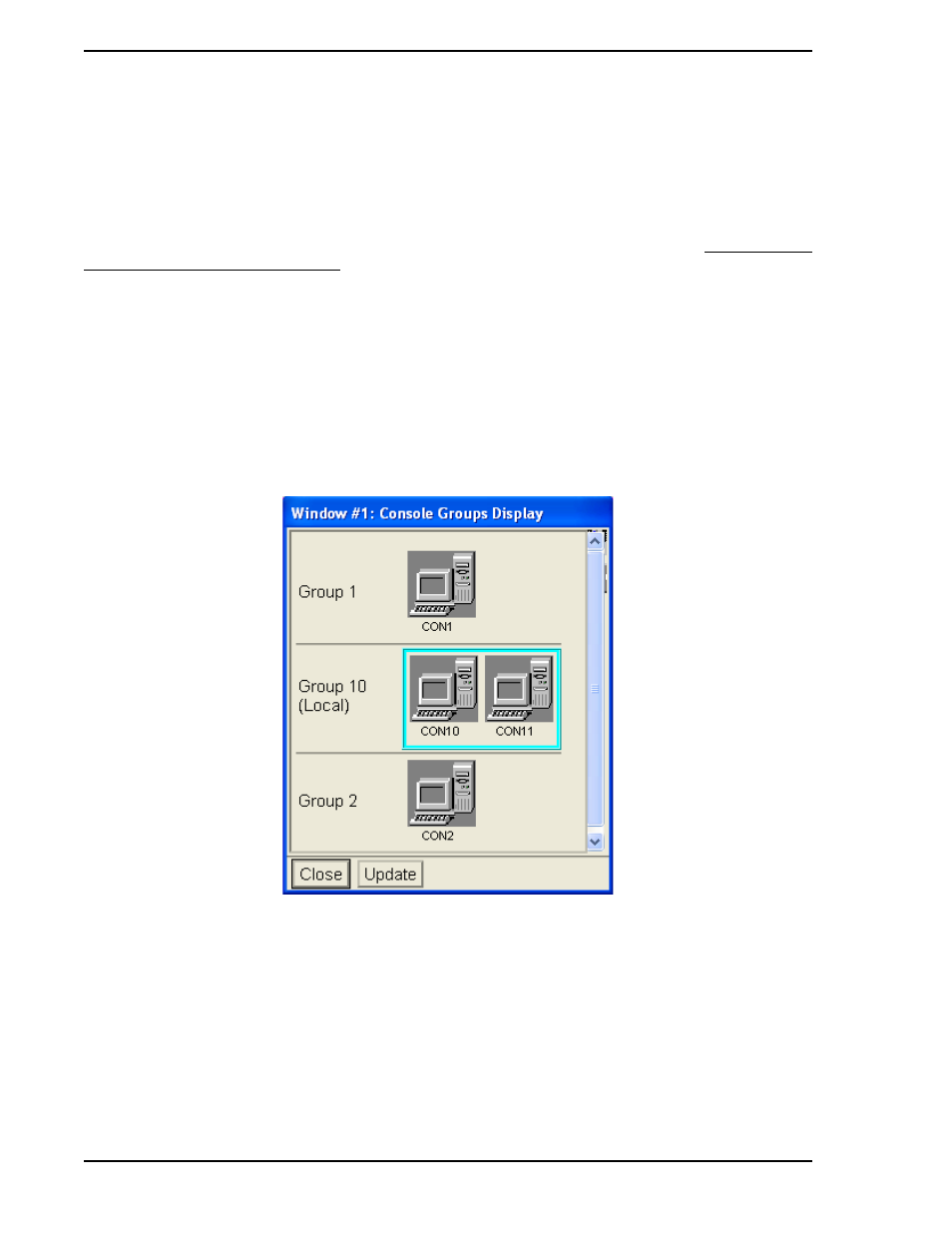 2 console groups display, Figure 8-7. console groups display window | Micromod Micro-PWC: 53PW6000 MicroPWC Configuration Guide User Manual | Page 284 / 368