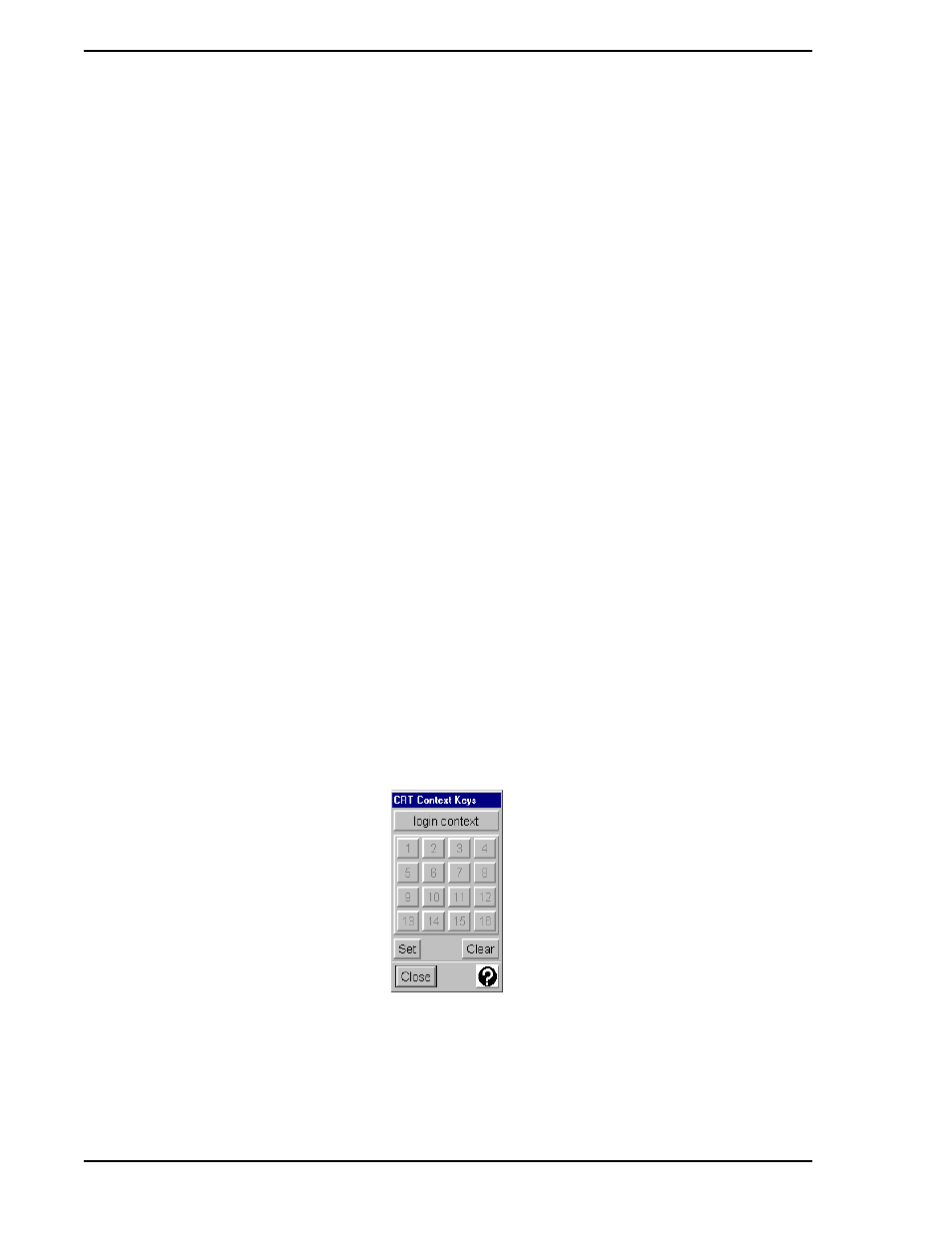 11 crt context keys, 1 preparing the context, 2 initial display layout login | 3 accessing crt context keys, Figure 9-15. crt context keys keypad, Section 9.11, crt context keys, Assigne | Micromod Micro-PWC: 53PW6000 MicroPWC Configuration Guide User Manual | Page 306 / 368