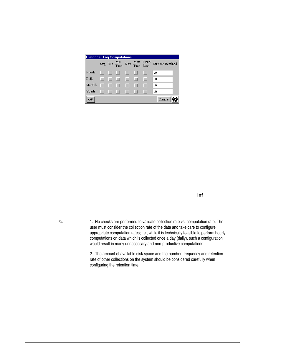 9 configuring multiple historical blocks, Figure 10-4. historical tag computations window | Micromod Micro-PWC: 53PW6000 MicroPWC Configuration Guide User Manual | Page 320 / 368