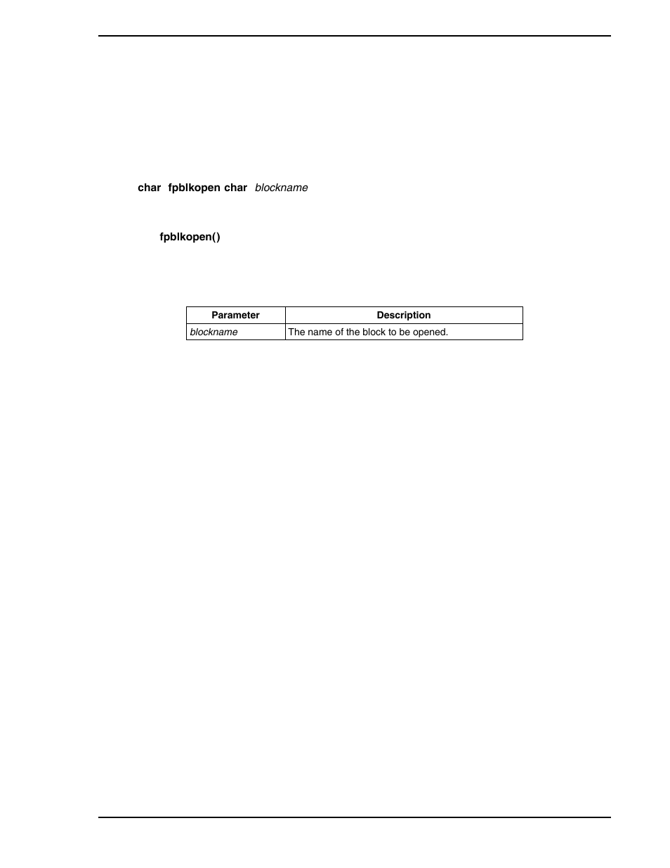 A.1 the fpblkopen( ) function, The fpblkopen( ) function | Micromod Micro-PWC: 53PW6000 MicroPWC Configuration Guide User Manual | Page 357 / 368