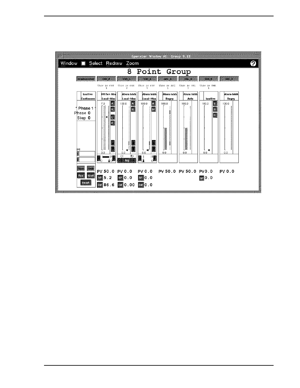Figure 3-6. group display, 8 point format, Figure 3-6 | Micromod Micro-PWC: 53PW6000 MicroPWC Configuration Guide User Manual | Page 93 / 368