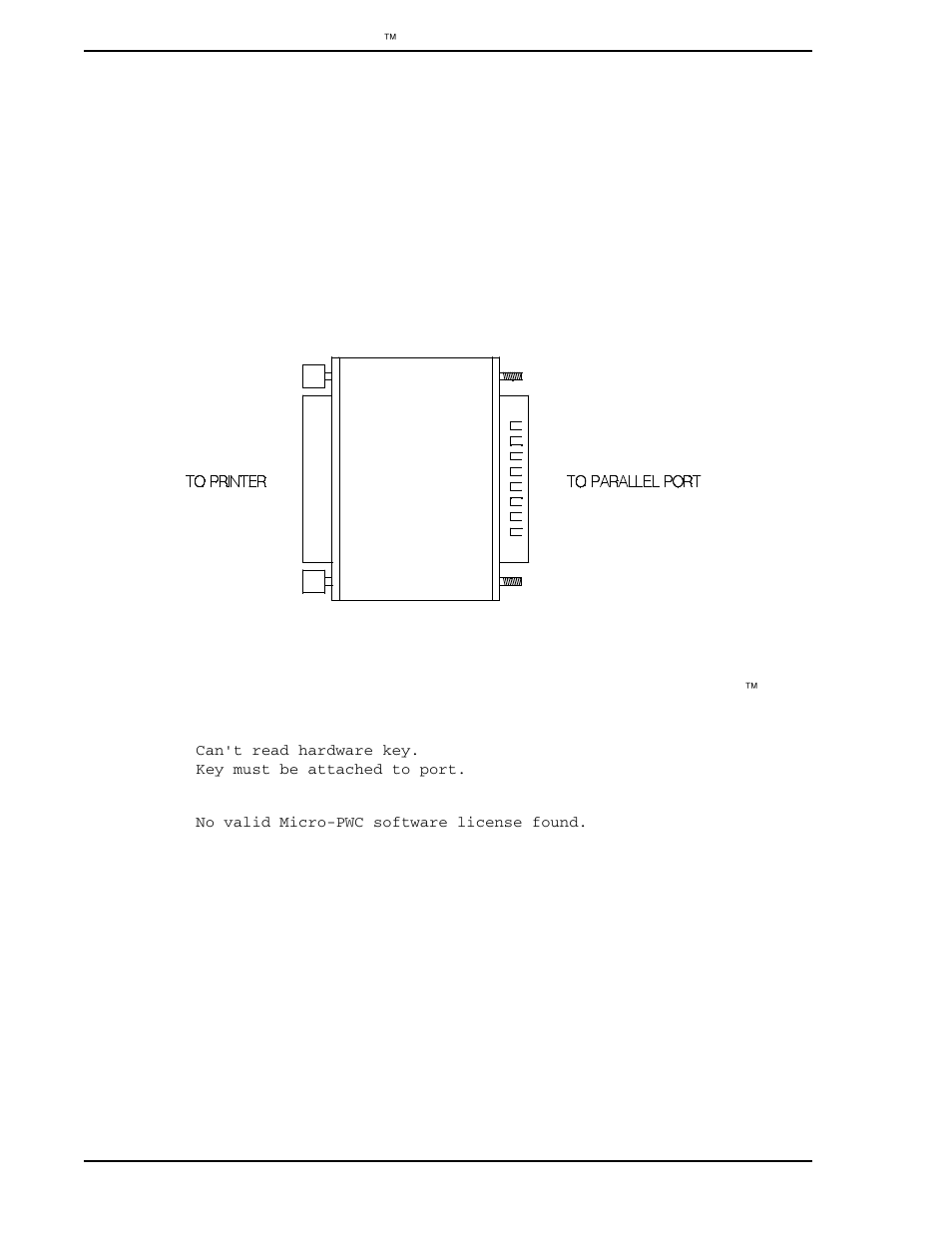 5 installing the hardware key, 6 connecting micro-dci instruments to the base pc, Parallel port version) | Section 3.4.5, Section 3.4.6 | Micromod Micro-PWC: 53PW6000 MicroPWC Installation and Setup Manual User Manual | Page 32 / 80