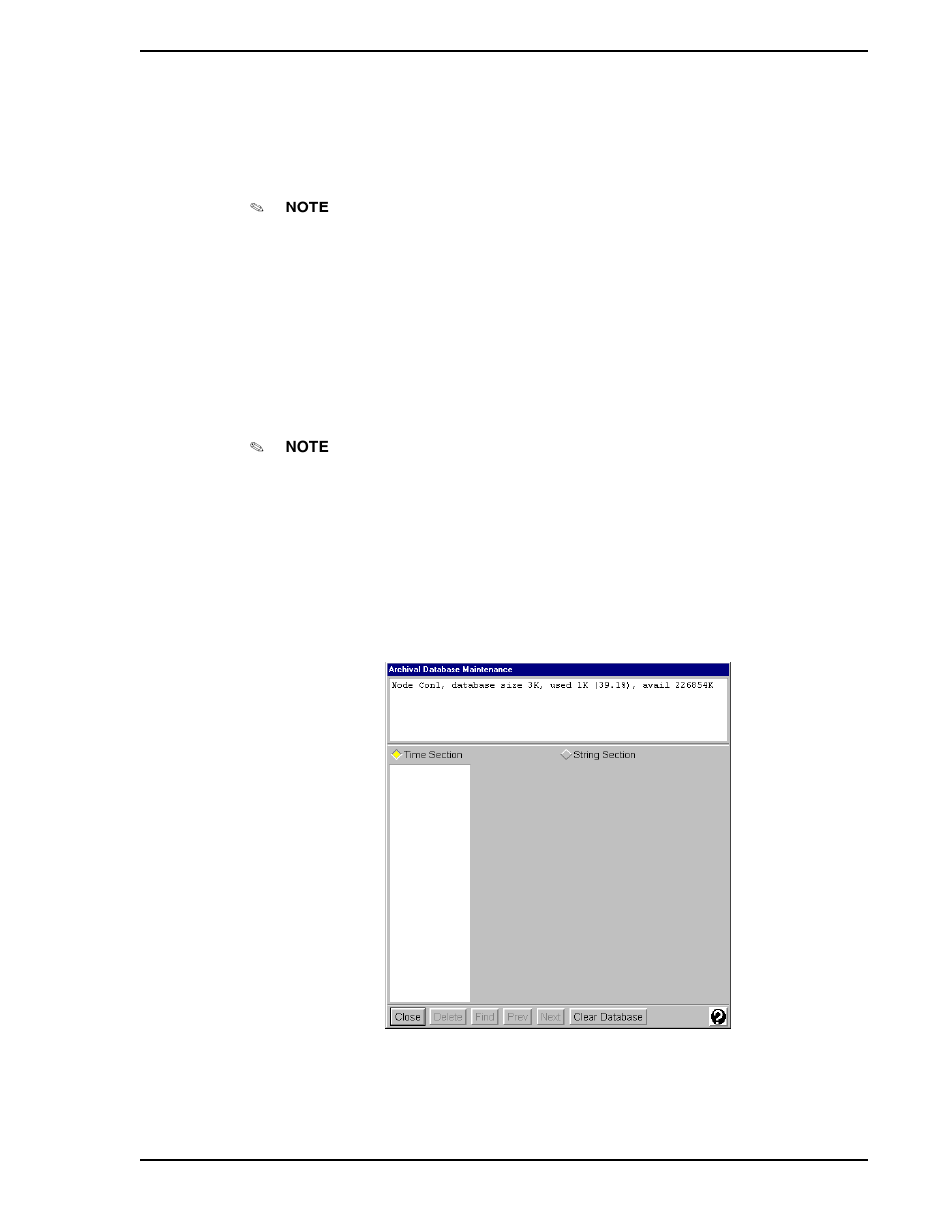 1 archival database maintenance, Figure 11-15. archival database maintenance window | Micromod Micro-PWC: 53PW6000 MicroPWC Operators Manual User Manual | Page 133 / 174