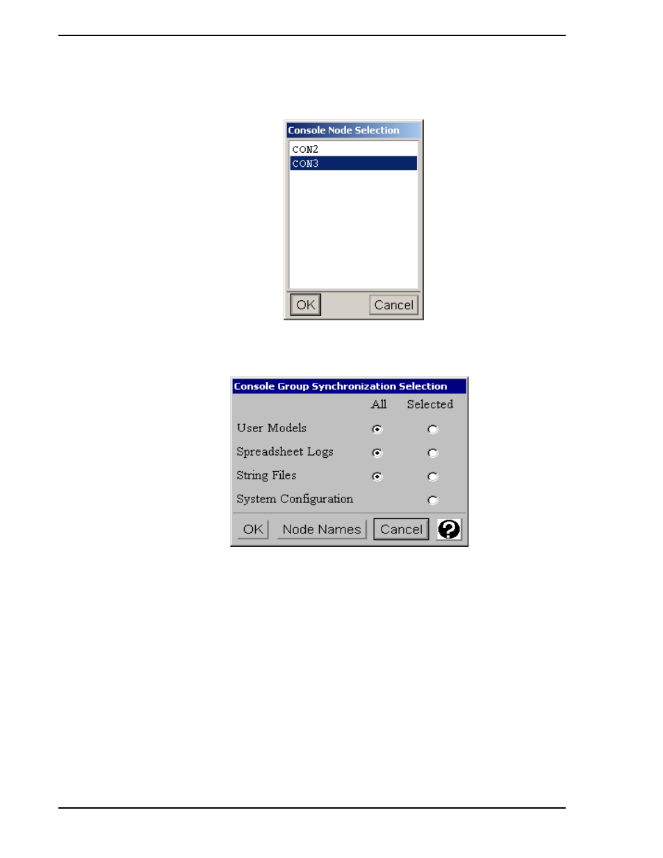 Figure 11-40. console node selection window, Figure 11 | Micromod Micro-PWC: 53PW6000 MicroPWC Operators Manual User Manual | Page 158 / 174