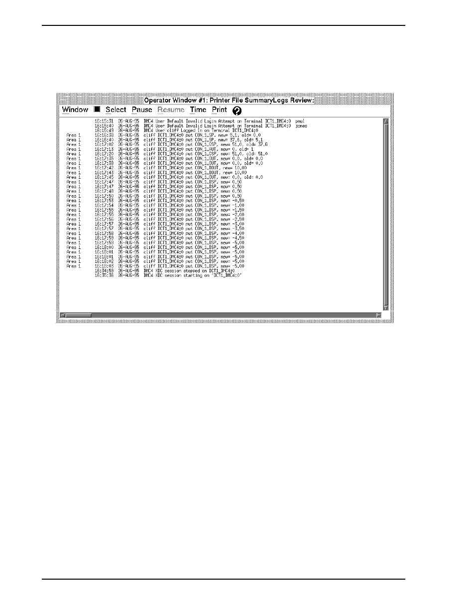 Figure 12-2. printer review display example | Micromod Micro-PWC: 53PW6000 MicroPWC Operators Manual User Manual | Page 168 / 174