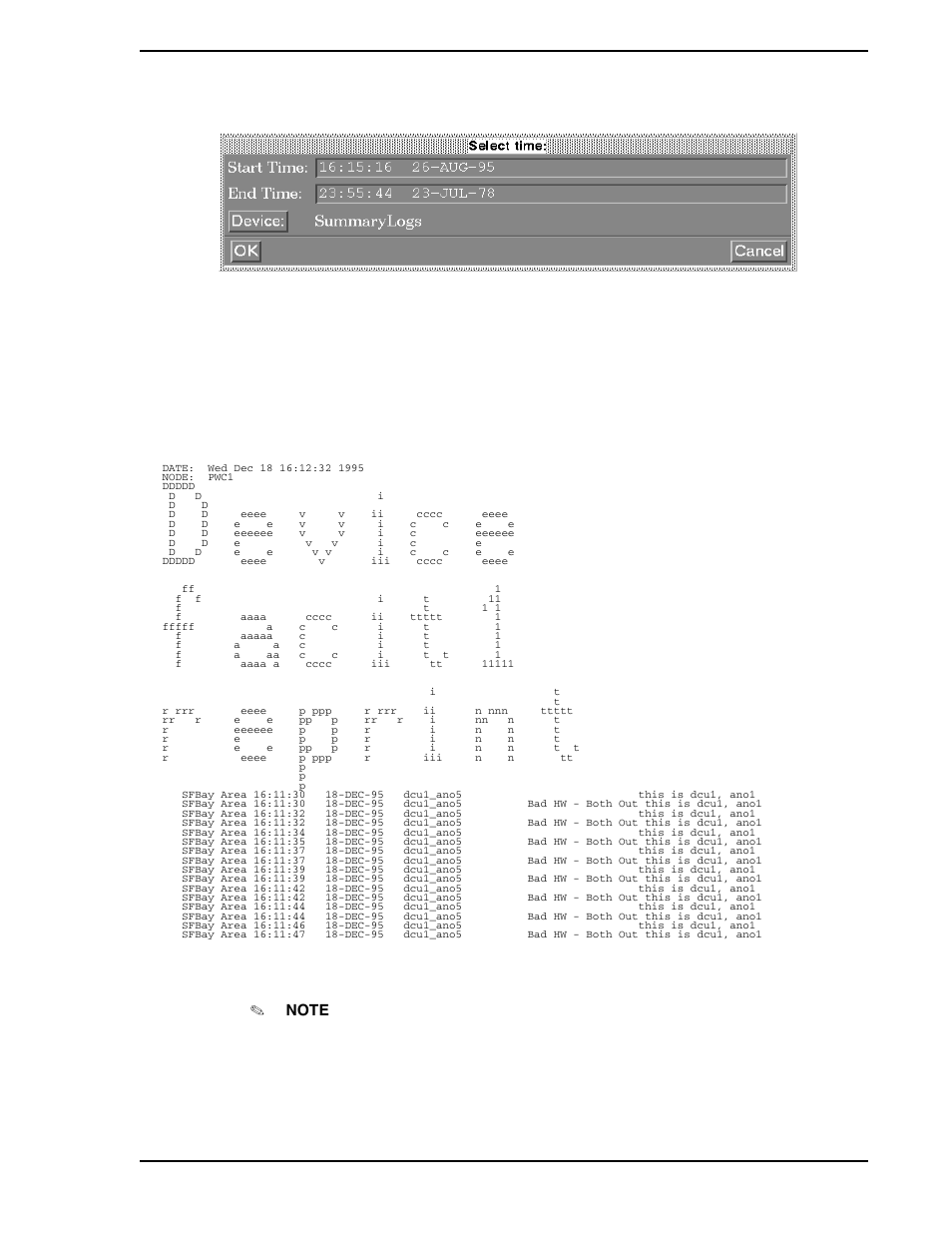 Figure 12-5. device reprint banner example, Figure 12-4. select time window | Micromod Micro-PWC: 53PW6000 MicroPWC Operators Manual User Manual | Page 171 / 174