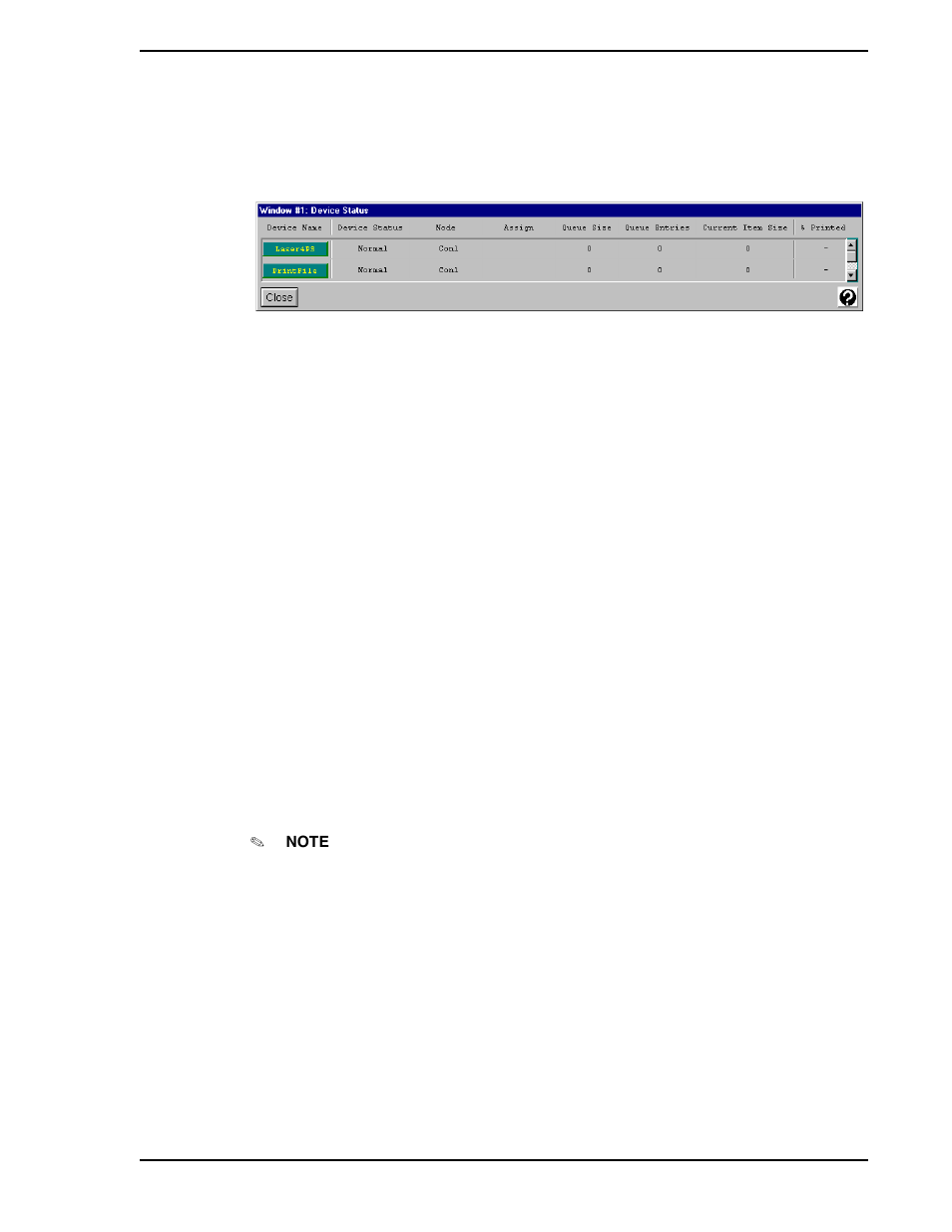 4 printer queue control, Figure 3-10. device status window | Micromod Micro-PWC: 53PW6000 MicroPWC Operators Manual User Manual | Page 49 / 174