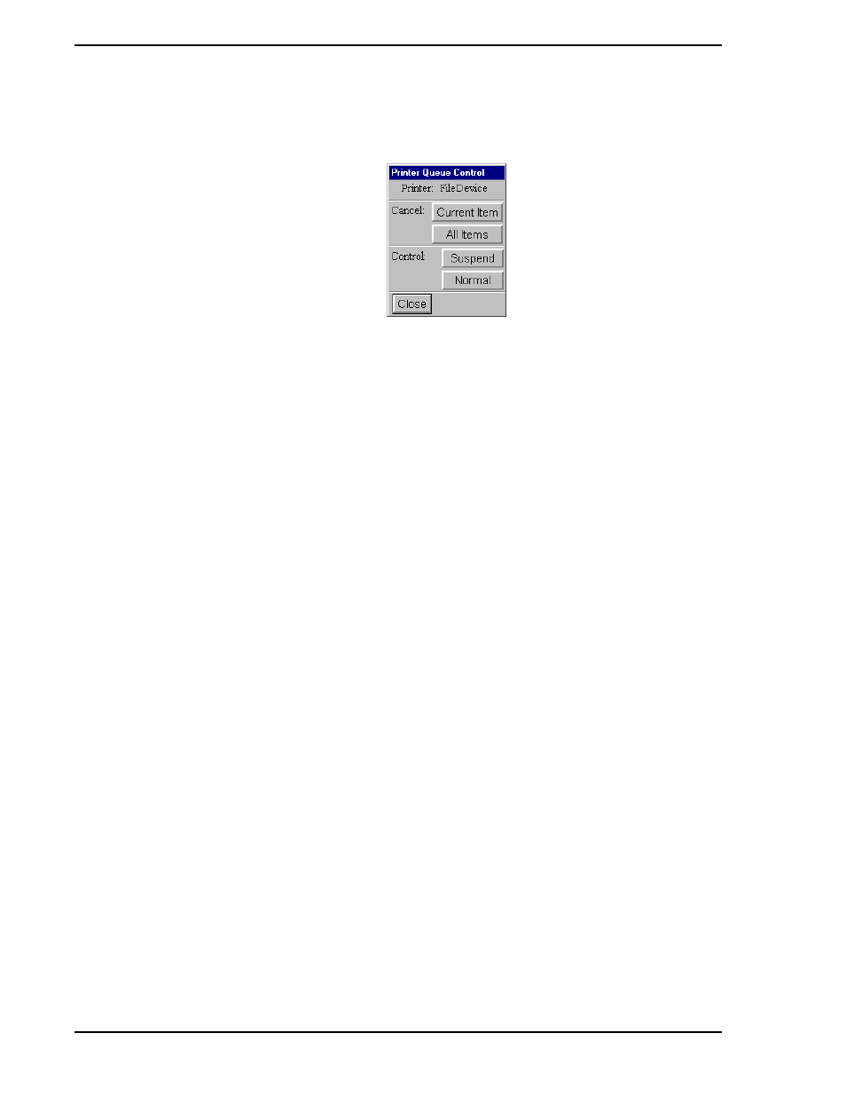 5 printer queue information, Figure 3-11. printer queue control window | Micromod Micro-PWC: 53PW6000 MicroPWC Operators Manual User Manual | Page 50 / 174