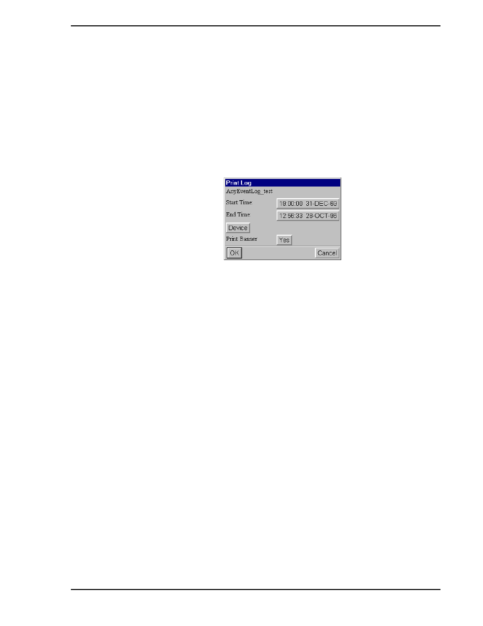 2 event logs, 1 print event logs, Figure 5-2. print log window (event logs) | Micromod Micro-PWC: 53PW6000 MicroPWC Operators Manual User Manual | Page 67 / 174