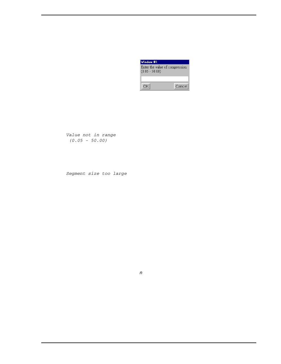 Figure 6-6. compression value entry window | Micromod Micro-PWC: 53PW6000 MicroPWC Operators Manual User Manual | Page 77 / 174
