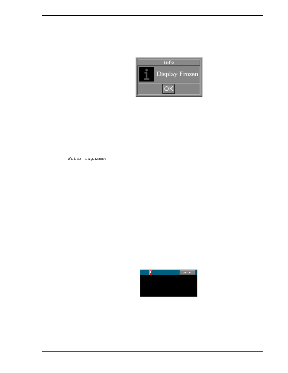 6 search alarm review display, 5 adp panel operation, Figure 8-5. display frozen window | Figure 8-6. adp button face | Micromod Micro-PWC: 53PW6000 MicroPWC Operators Manual User Manual | Page 99 / 174