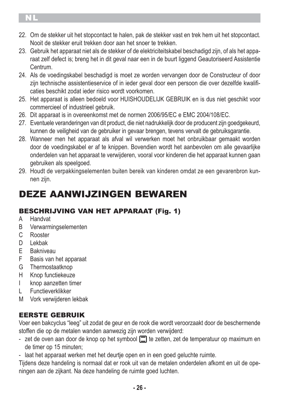 Deze aanwijzingen bewaren | ARIETE Bon Cusine 180 User Manual | Page 28 / 46
