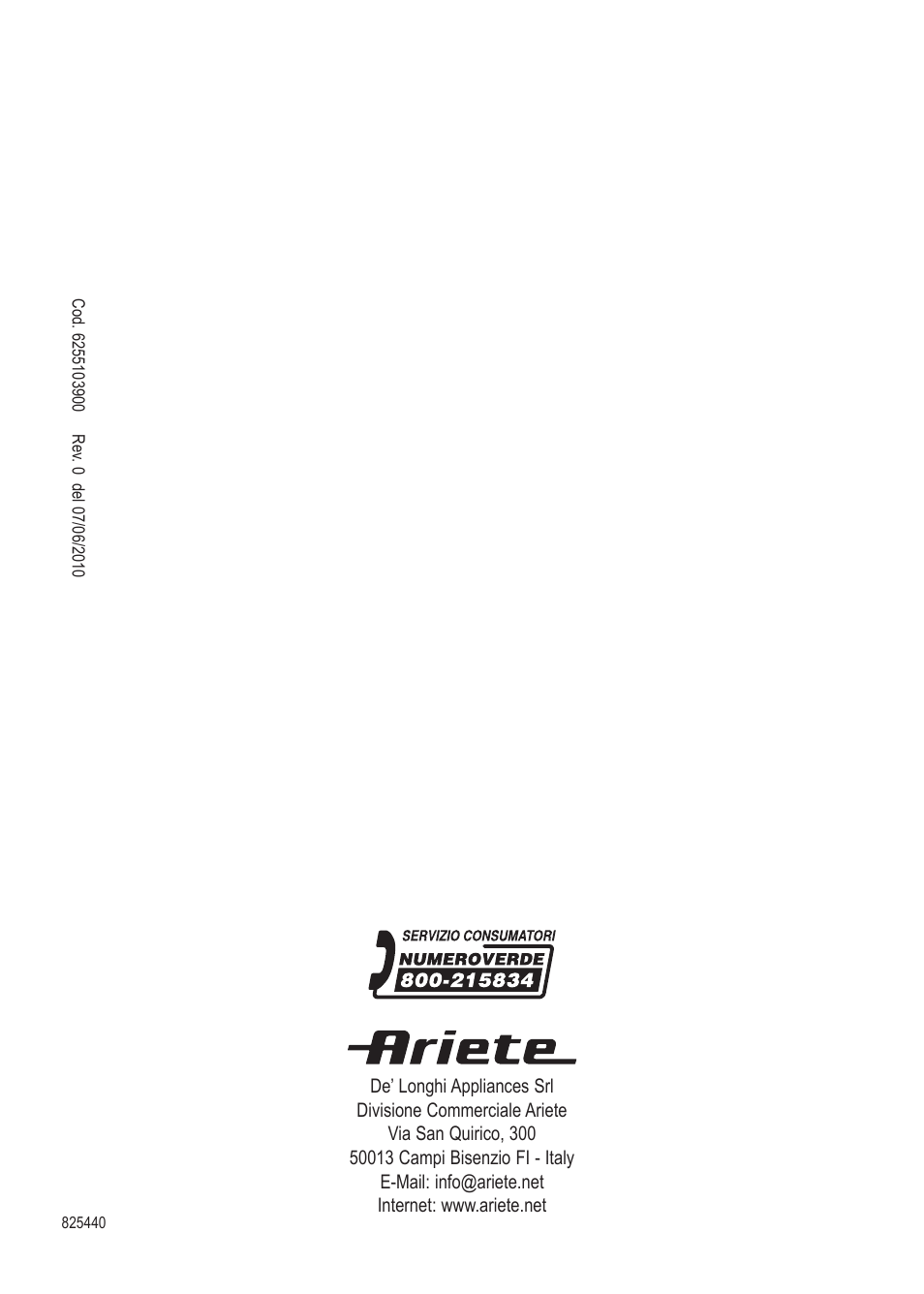 ARIETE Bon Cusine 180 User Manual | Page 46 / 46