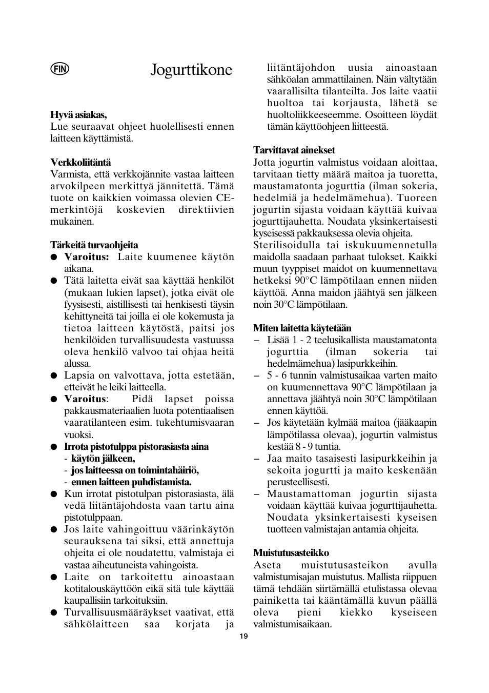 Jogurttikone | SEVERIN JG 3516 User Manual | Page 19 / 32