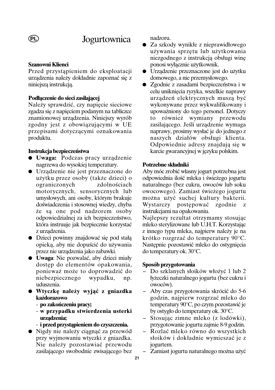Jogurtownica | SEVERIN JG 3516 User Manual | Page 21 / 32