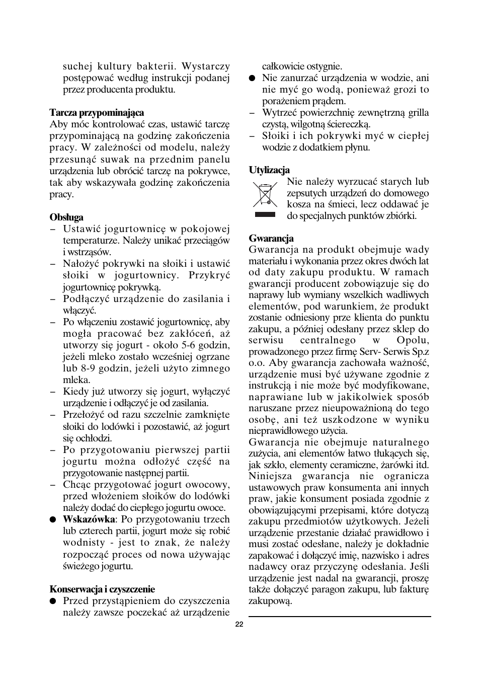 SEVERIN JG 3516 User Manual | Page 22 / 32