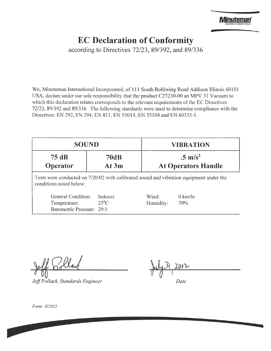 Minuteman MPV-31 Wide Area Vac User Manual | Page 3 / 23