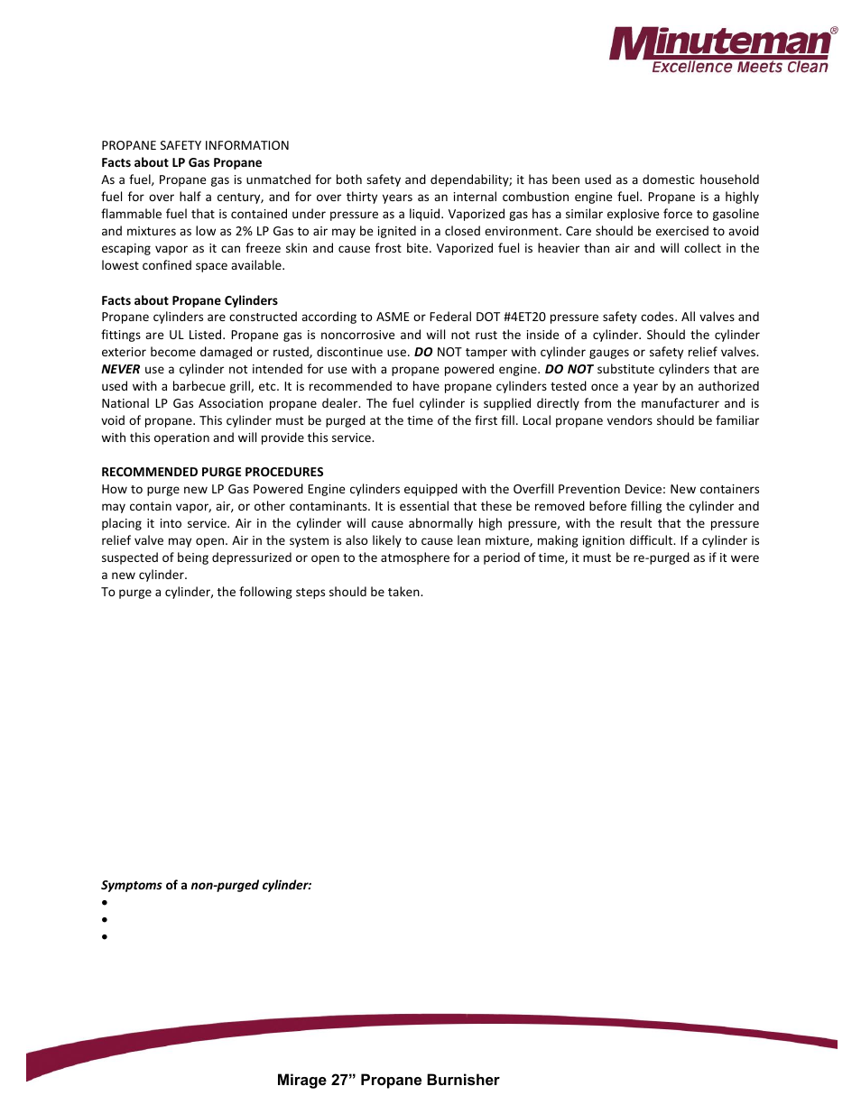 Minuteman Mirage 27 Propane Burnisher User Manual | Page 14 / 30