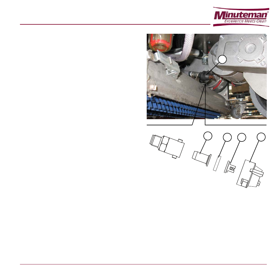 Remove the filter from its seat (4), Clean the nozzle (2) and the filter (4), Replace the filter correctly (4) in its case | Figure 5-9 | Minuteman E Ride 21 User Manual | Page 37 / 52