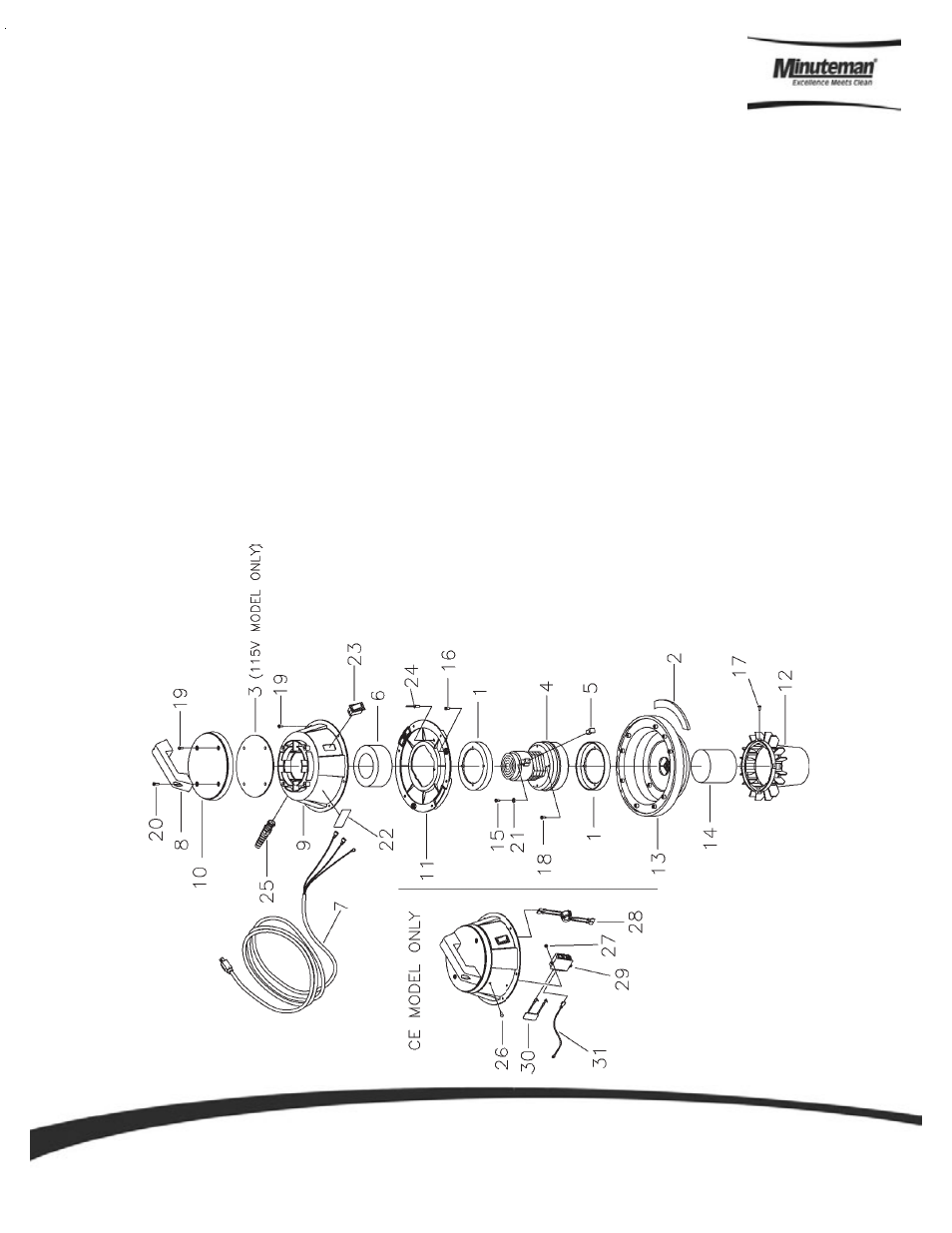 Exploded views, Parts and instruction manual, Page 7 | Lid assembly - wet/dry | Minuteman 290 Series Vacuums 4 & 6 Gallon User Manual | Page 11 / 17