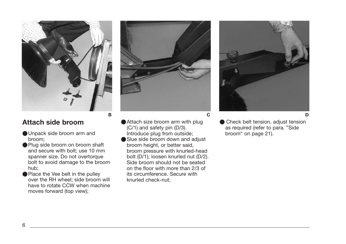 Attach side broom | Minuteman Kleen Sweep 27M User Manual | Page 6 / 16