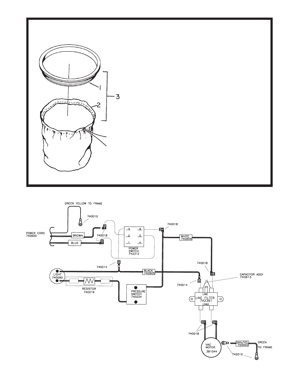 Parts list | Minuteman C80704-06 PT EMI_RFI Flitered CRV Clean Room Vacuum User Manual | Page 8 / 11