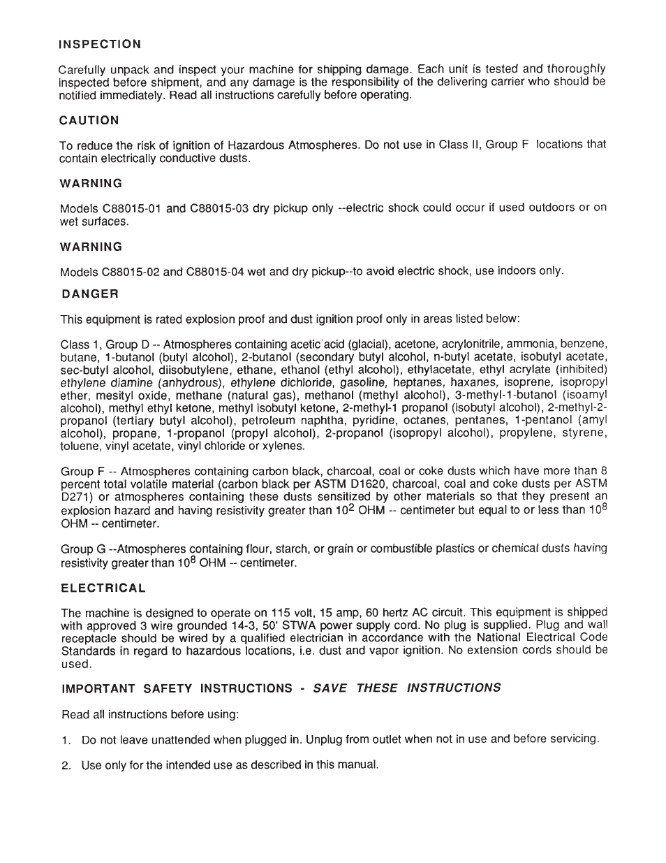 Minuteman C88015-01, 02, 03, 04 Explosion Proof_Dust Ignition Proof User Manual | Page 2 / 17
