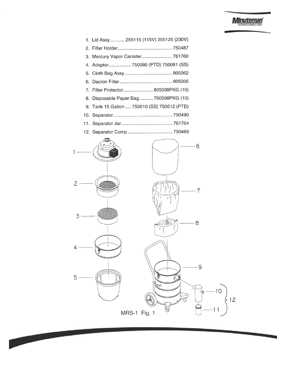 Minuteman MRS Mercury Vacuum User Manual | Page 7 / 18