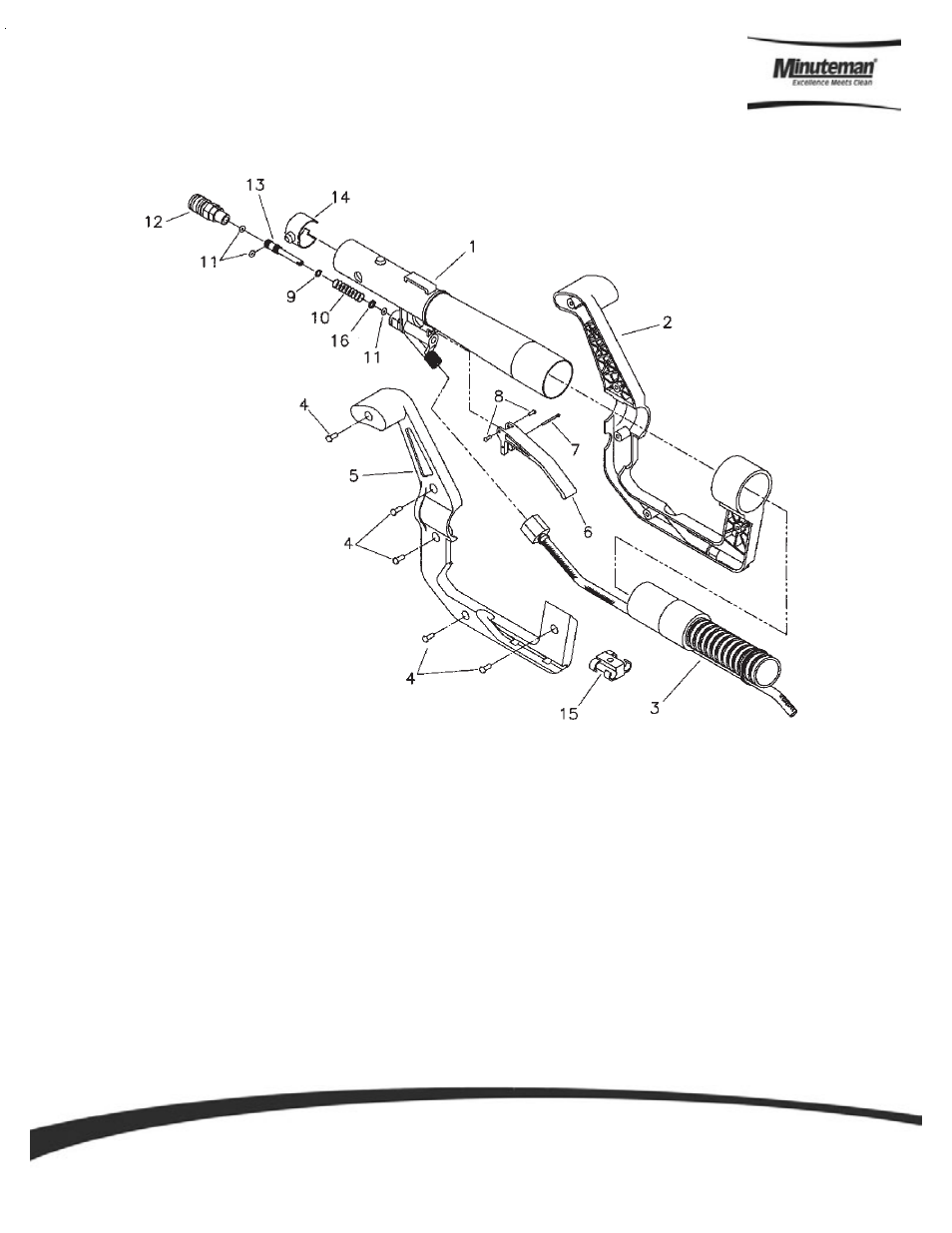 Parts and instruction manual, Page 8, Handle assembly | Minuteman C46300-02 ET Extraction Tool User Manual | Page 12 / 13