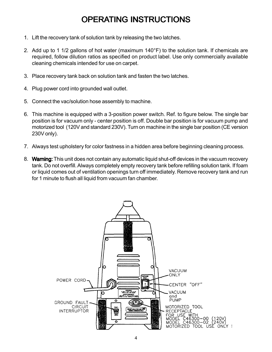 Opera | Minuteman C46200-02CE Carpet Spotter User Manual | Page 6 / 16