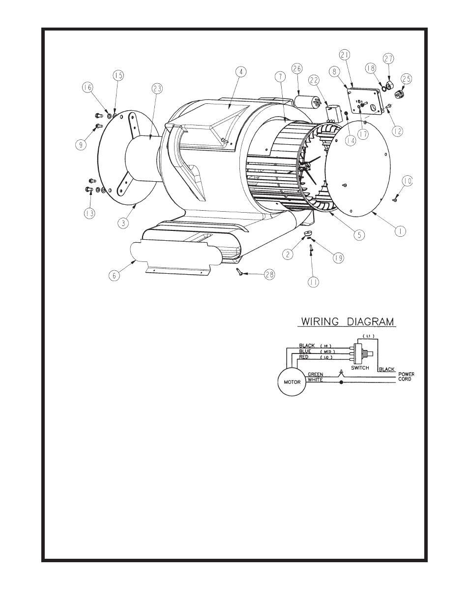 Parts list | Minuteman C42000-FMP (115V) (3 Speed) User Manual | Page 8 / 10